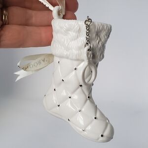 Pandora 2012 White Boot Stocking Christmas Ornament EUC